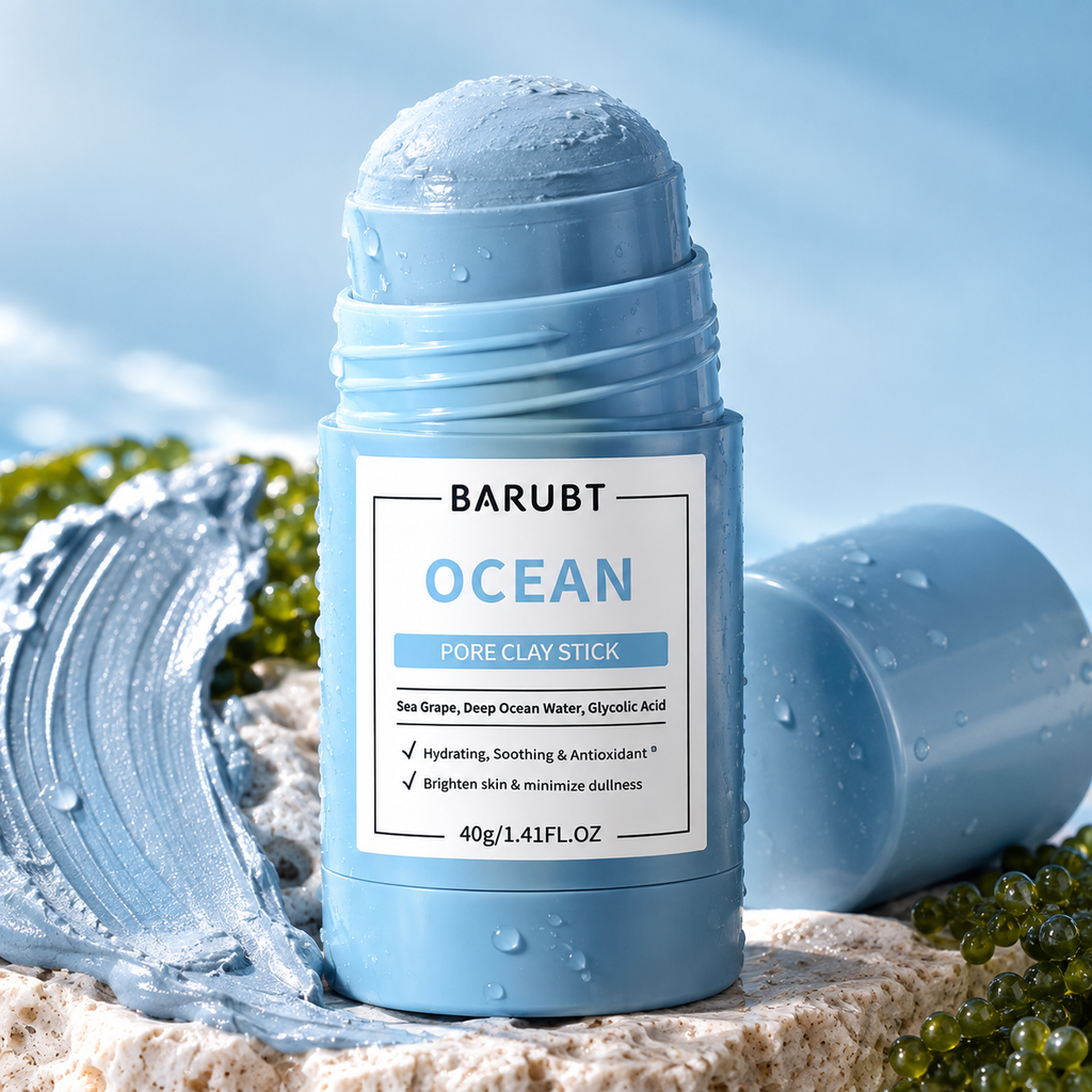 🌊 ლურჯი თიხის გამწმენდი სტიკი  —  BARUBT Ocean Pore Clay Stick