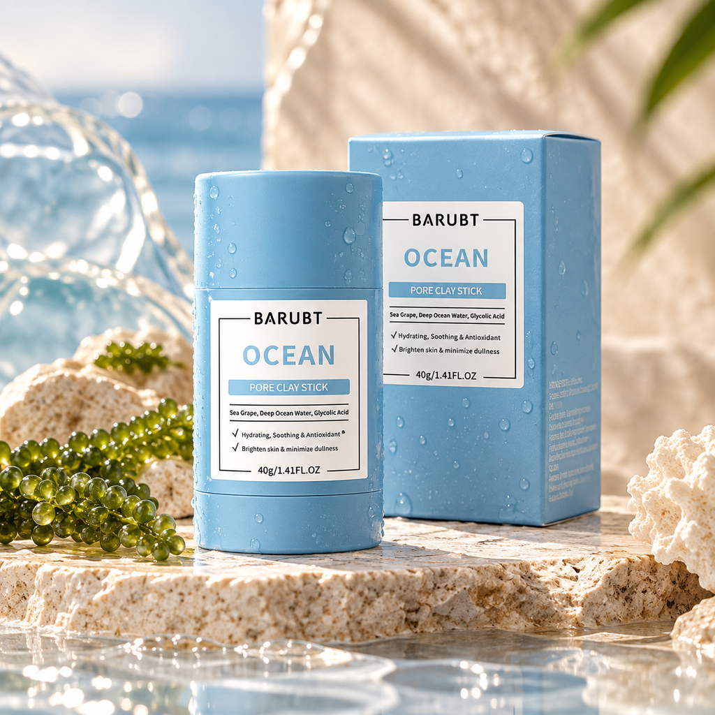 🌊 ლურჯი თიხის გამწმენდი სტიკი  —  BARUBT Ocean Pore Clay Stick