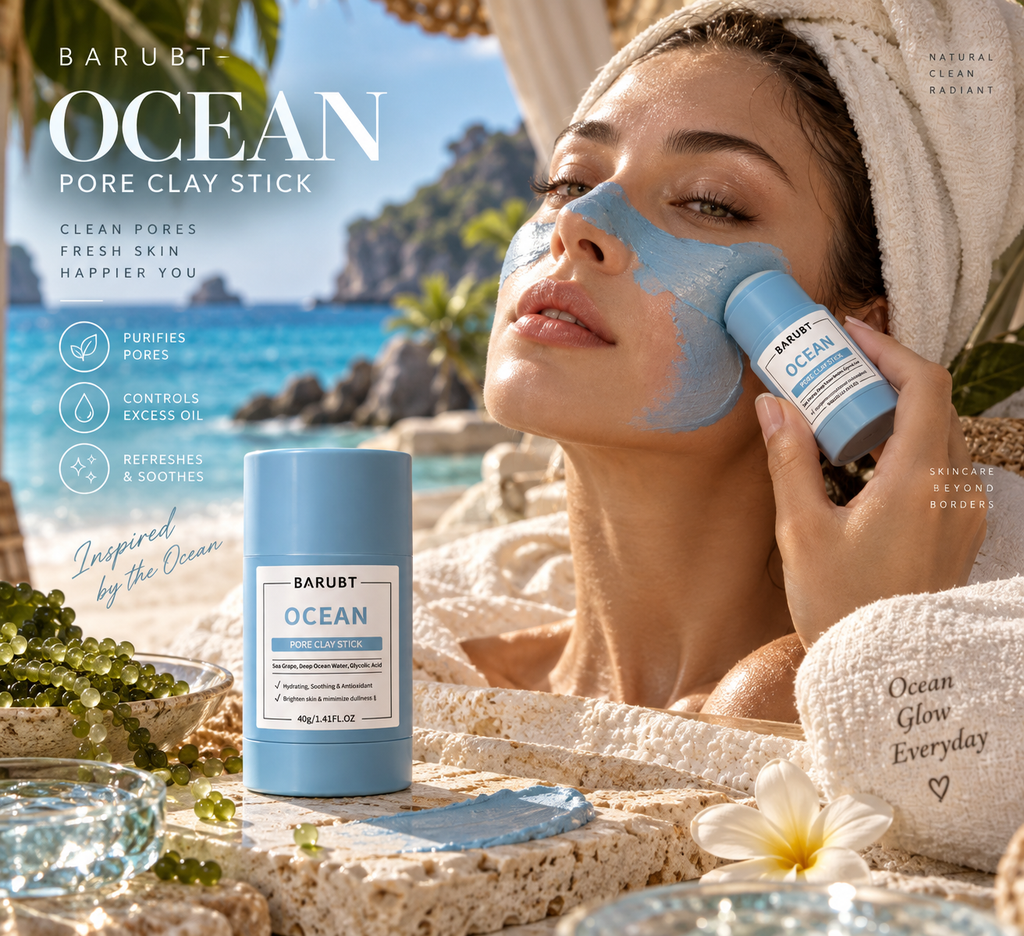 🌊 ლურჯი თიხის გამწმენდი სტიკი  —  BARUBT Ocean Pore Clay Stick