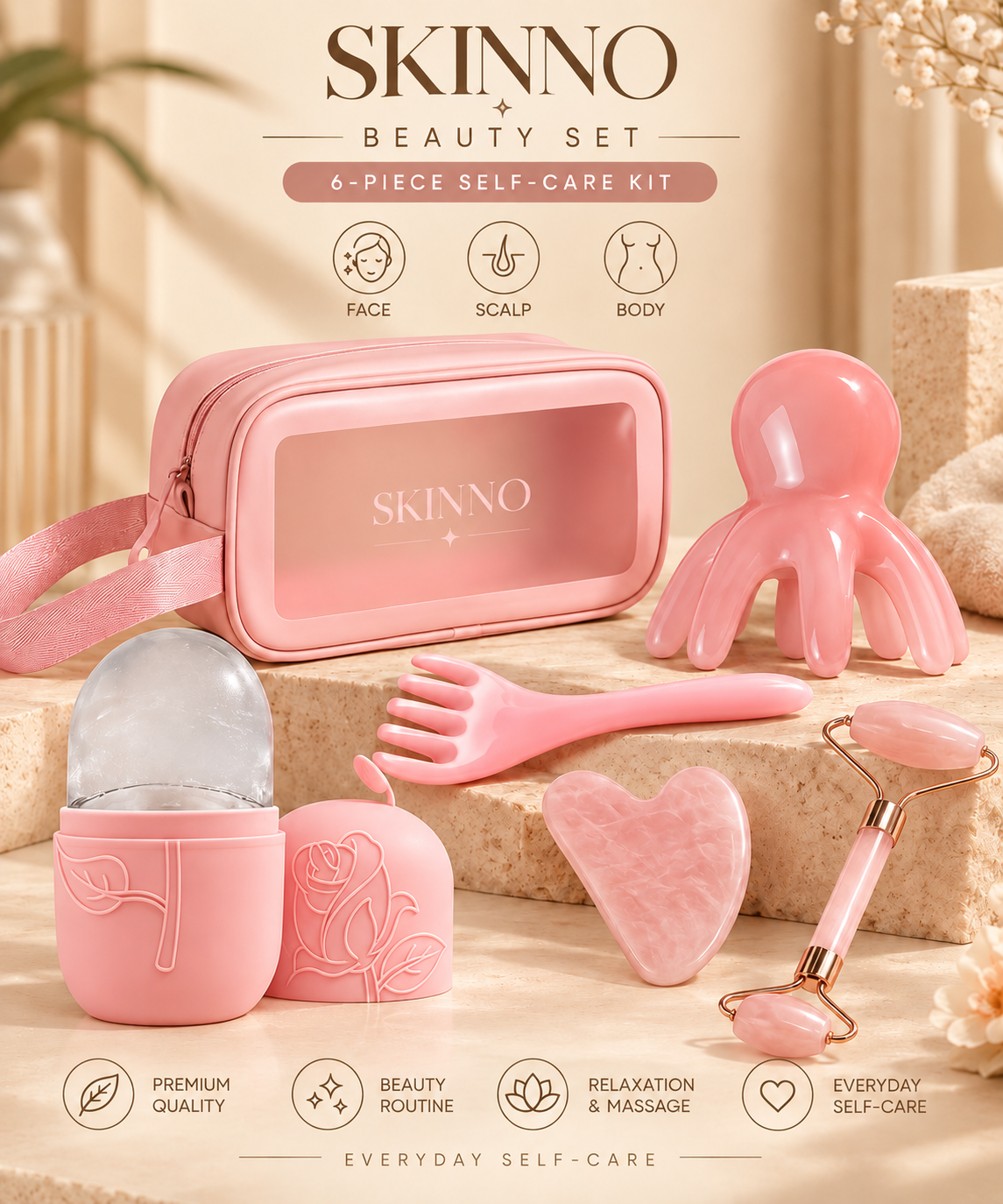 Beauty Set — 5-ნაწილიანი სახისა და სხეულის მოვლის ნაკრები