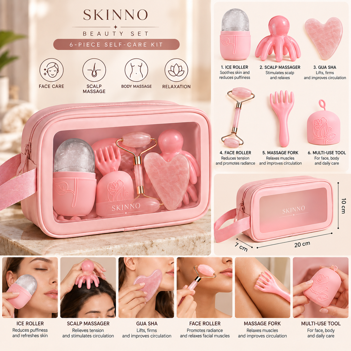 Beauty Set — 5-ნაწილიანი სახისა და სხეულის მოვლის ნაკრები