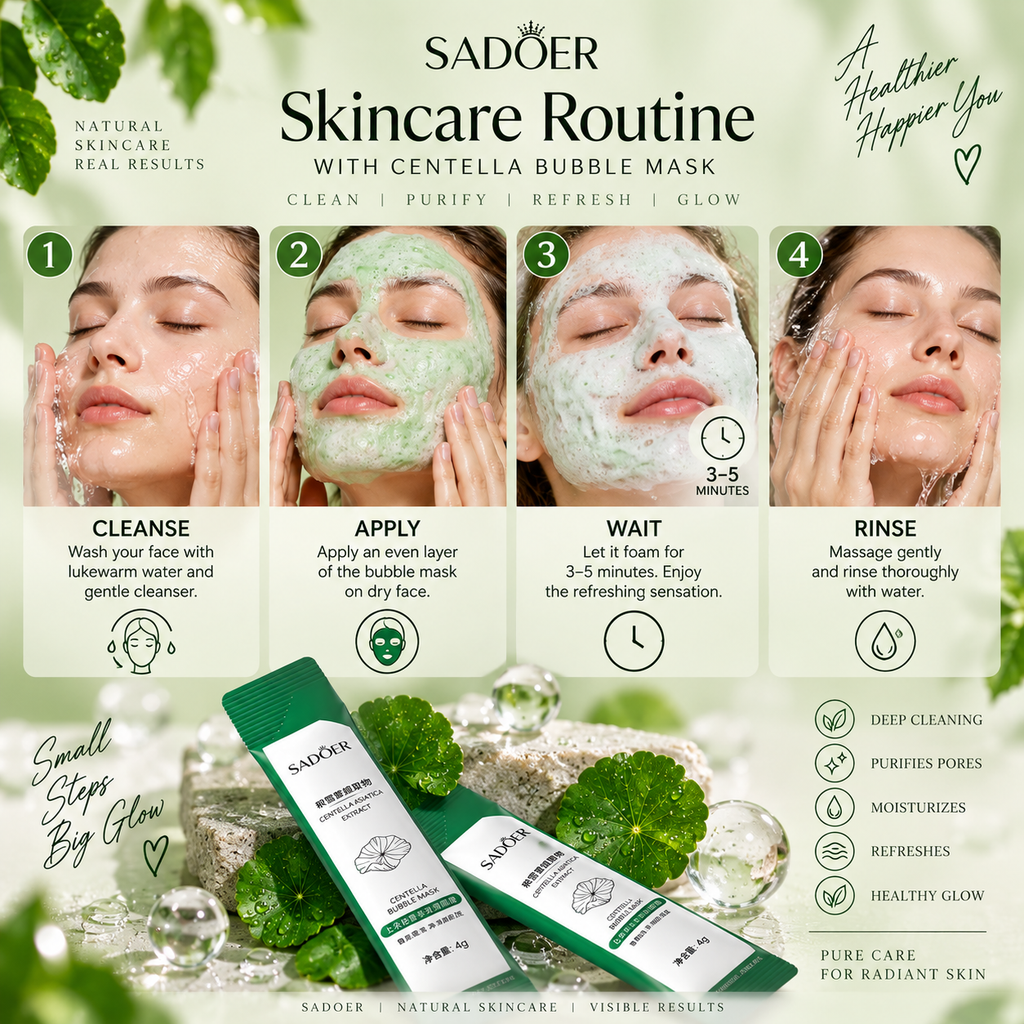 🌿 Centella Bubble Mask — ცენტელას გამწმენდი ბუშტუკოვანი ნიღაბი