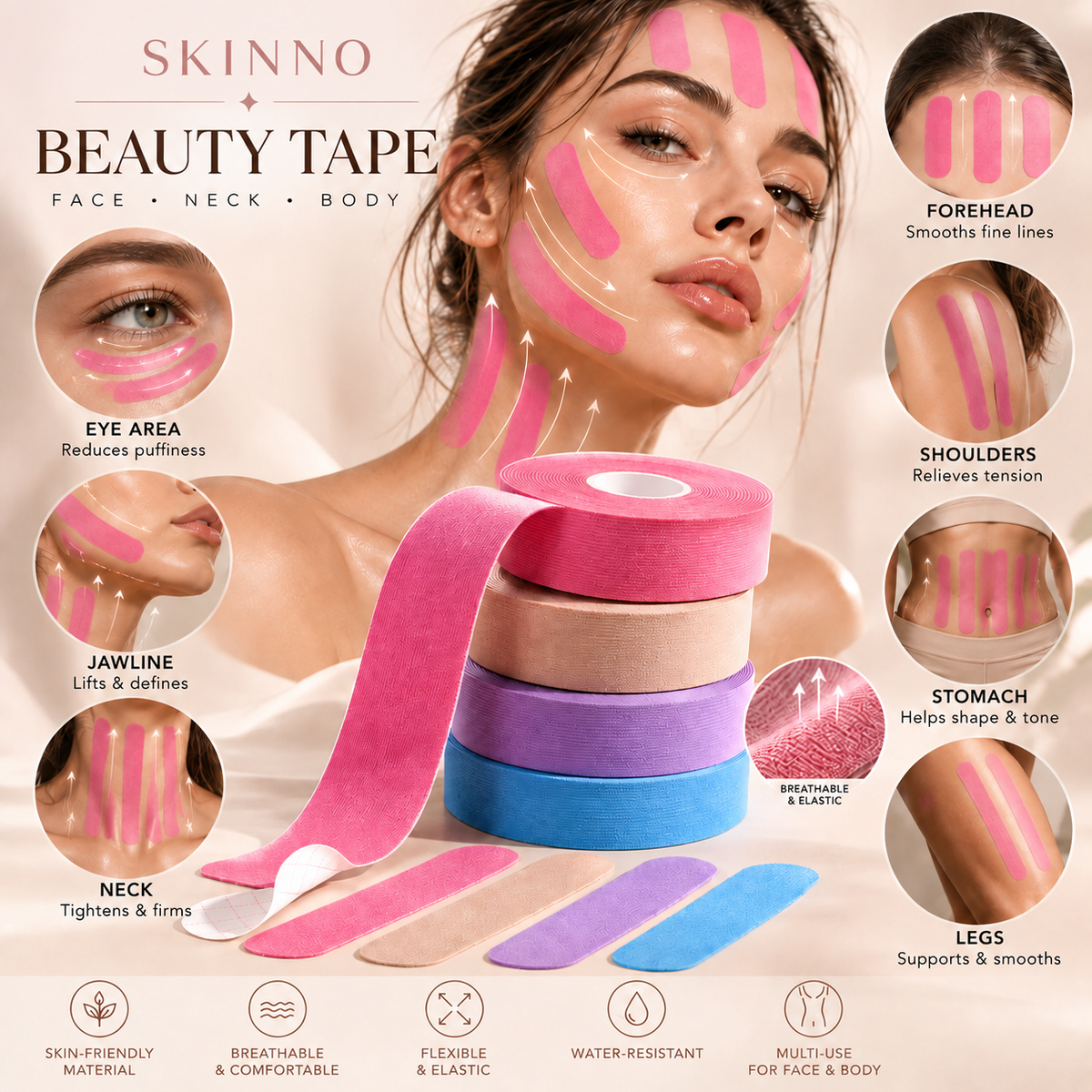 Beauty Tape — სახისა და სხეულის ელასტიკური ტეიპი